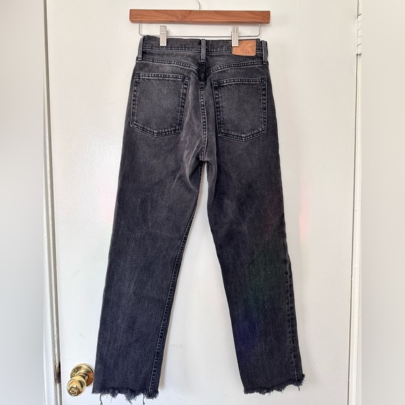 ABLE High Waist Straight Jean. Washed Black Denim. Size 26. - Picture 5 of 13